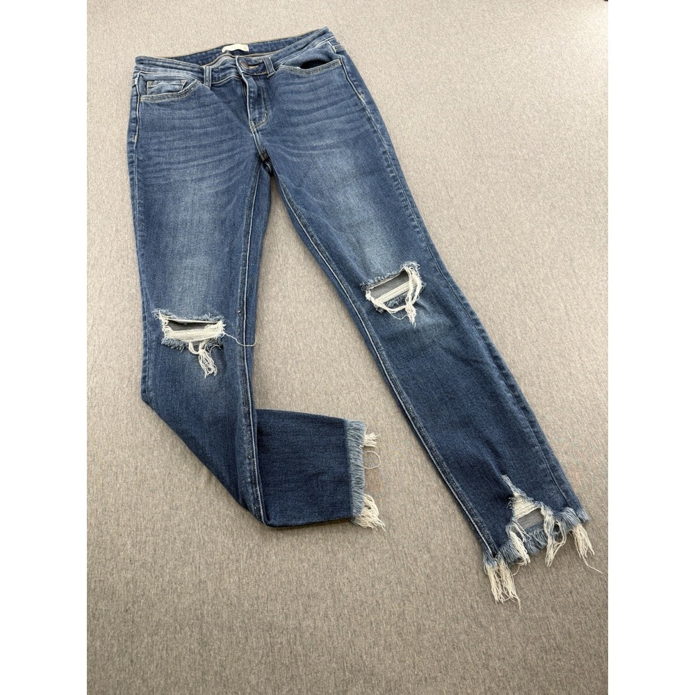 Altar'd State Straight High Rise Distressed Women's 28 Jeans Frayed Hem #1028